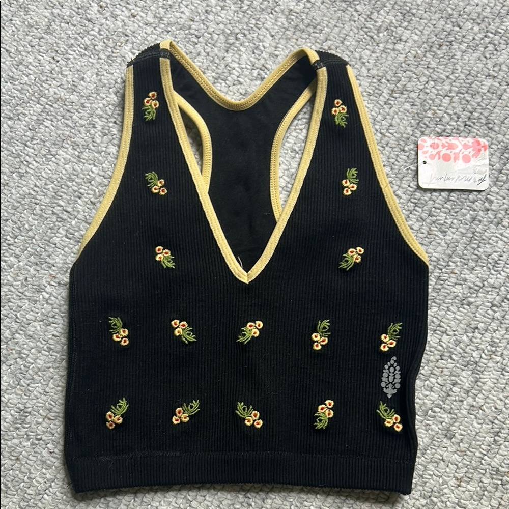 FP Movement by Free People Black and Gold Sports Bra